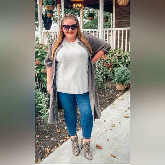 🆕️ Lane Bryant Brown 11 Wide Snake Animal Print Cut-out Round Toe Ankle Boots - Picture 10 of 11